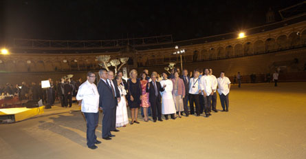 Dani García, los presidentes de las Academias Iberoamericanas de Gastronomía, entre ellos Rafael Ansón, Mitsuo Hazama, Toshiro Konishi, Quique Dacosta...