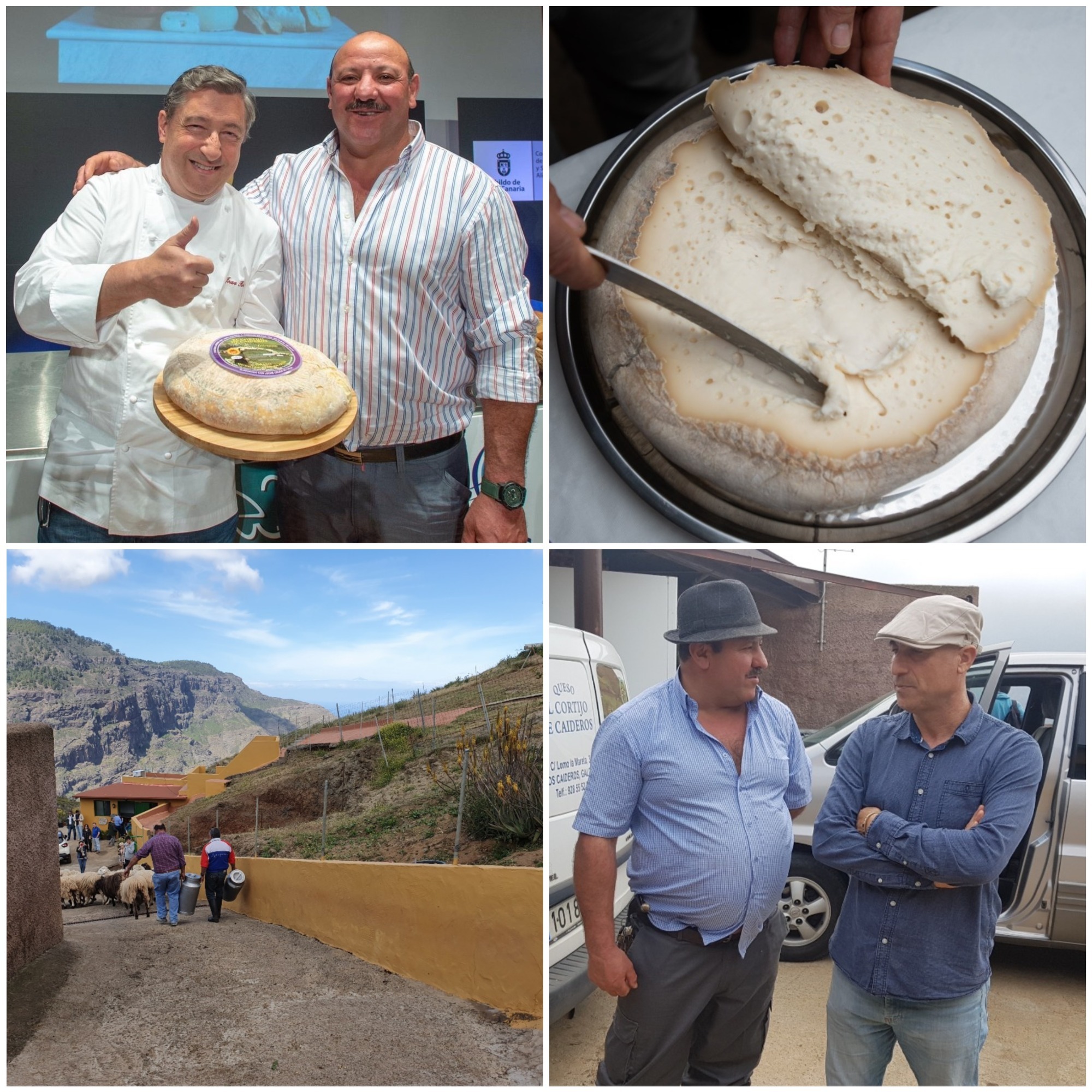 Joan Roca y Cristóbal Moreno. La torta de Caideros. Vistas. Crsitóbal e Isidoro Jiménez. Cortijo de Caideros. Caideros. Gran Canaria.