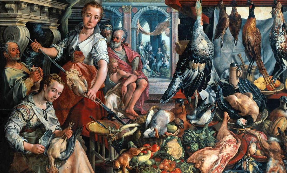 Cocineras en 'Jesús en casa de Marta y María' - Joachim Beuckelaer 1566