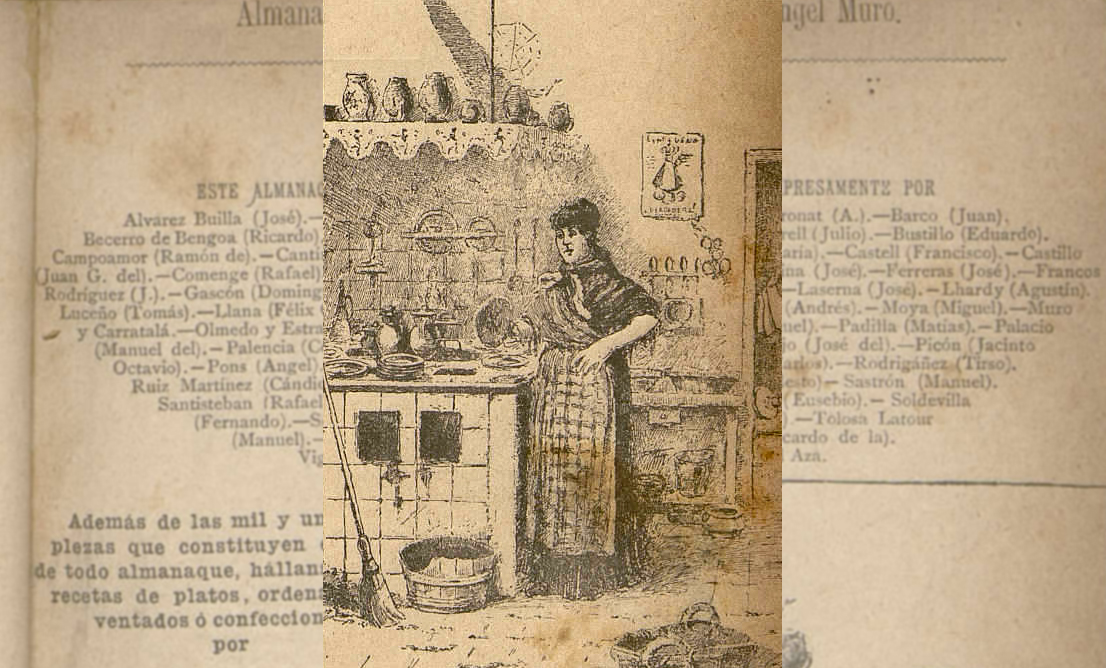 Cocinera desalin?ada en el Amanaque de Conferencias Culinarias 1892, A?ngel Muro