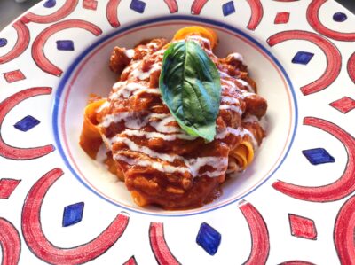 Pappardelle al ragù napoletano. Restaurante Baldoria.