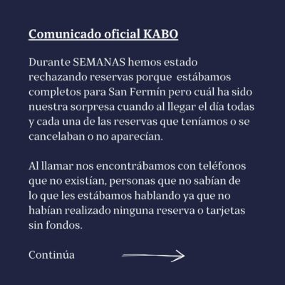 Kabo denuncia una campaña de reservas falsas en San Fermín 1