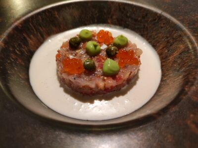 Tartar de jurel con ajoblanco de Sollum 