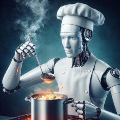 Imagen de cocinero robot creado con IA