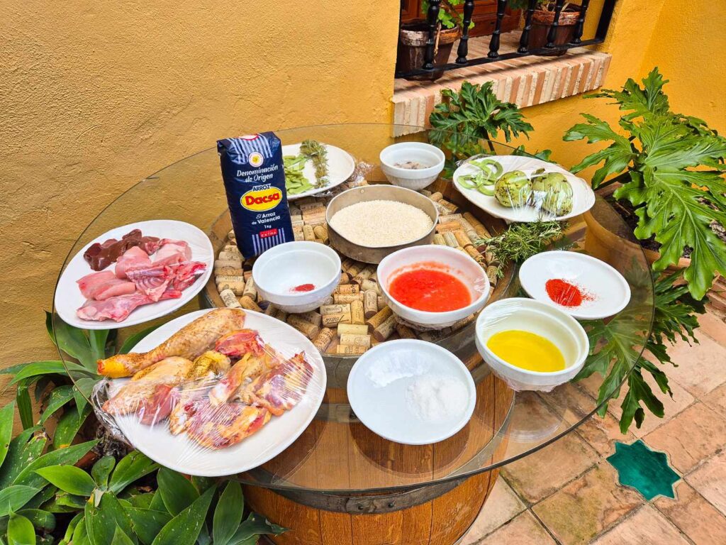 Mise en place de la paella