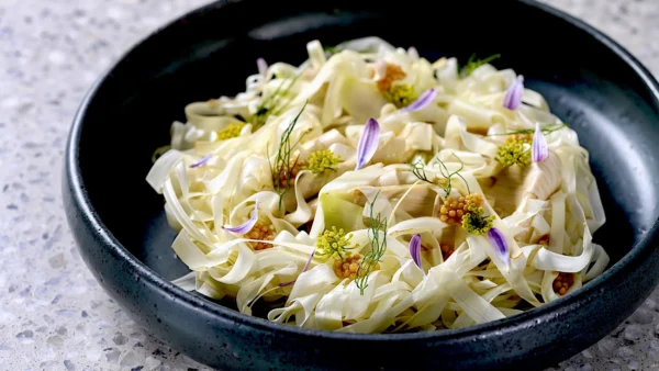 Ensalada de palmito blanca. Camila Lechin en Hapo.